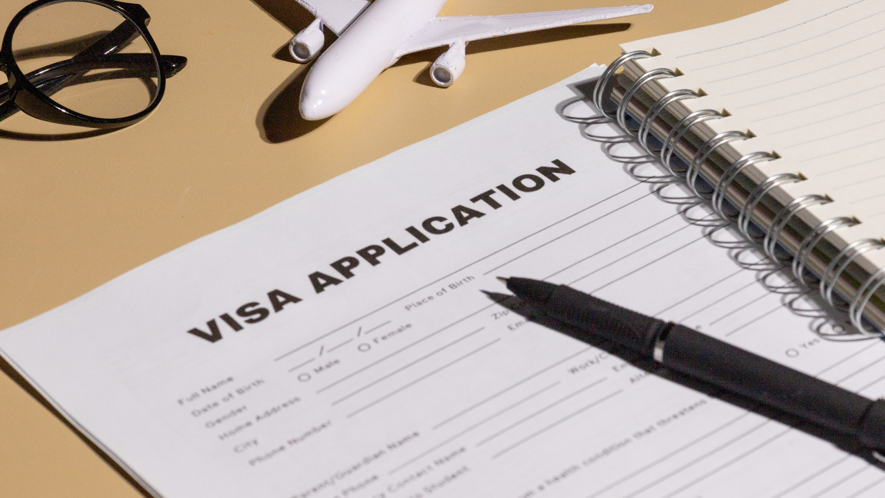 visa application on table